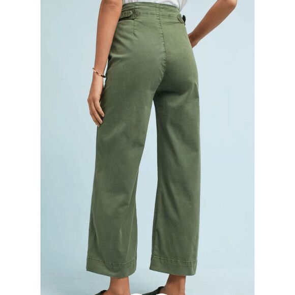 Mother "The Cinch Greaser" Killing Time Fatigue Green Pants Wide Leg Size 25 - Picture 2 of 16